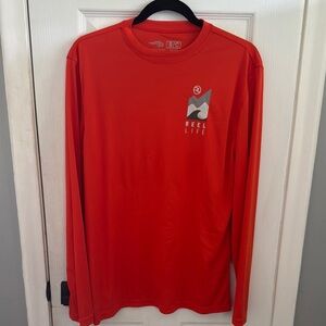 Men's Orange Reel Life Long Sleeve Shirt